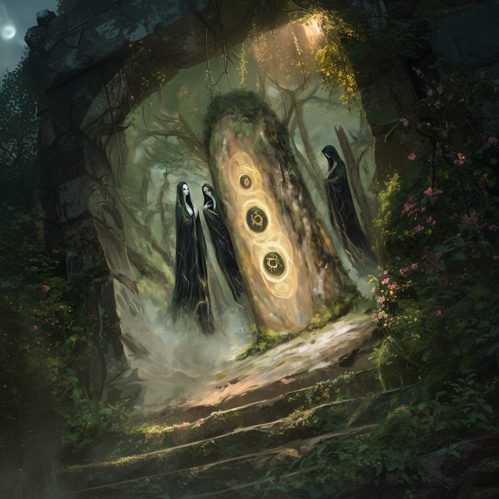 Ruine sacrée envahie par la végétation